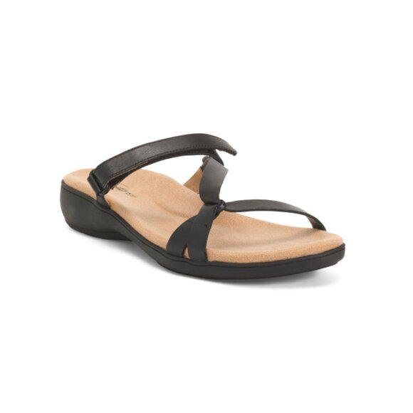 TROTTERS Black Leather Raja Comfort Sandals - Picture 1 of 2